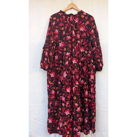 Terra & Sky Women's Plus Size Printed Peasant Midi Dress 2X(18W-20W) - Picture 5 of 9